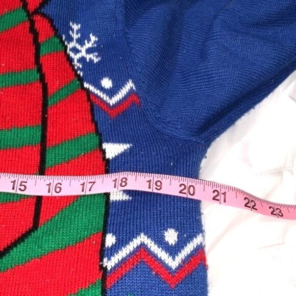 Hybrid Holiday Sweater Blue Snowflake Print With Scarf Motif Medium - Picture 6 of 7